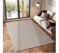 SIMPEX Tapis moderne à poils courts pour salon, chambre à coucher, cuisine, couloir, design chiné - Doux et facile d'entretien - Dos en jute - Couleur : beige - Dimensions : 200 x 290 cm