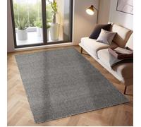 SIMPEX Tapis 200x290 cm Gris, Bouclé Uni à Poils Courts pour Grand Salon ou Espace Ouvert, Moderne et Robuste