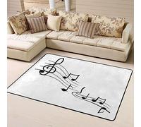 Tapis Salon Notes De Musique Paroles Mélodie Partitions 180 X 280 Cm 3D Imprimé Poils Courts Doux Antidérapant Tapis Facile d'entretien Salon Chambre Canapé Cuisine Balcon Tapis De Yoga Déco -8I3Y+K1