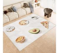 Tapis Salon Nourriture 100x150 cm Cachemire Tapis Chambre Fruits Pizza 3D Imprimé Antidérapant Lavable Nettoyage Facile à la Machine ou à la Main pour Entrée Studio Côté Lit ou Décoration Murale