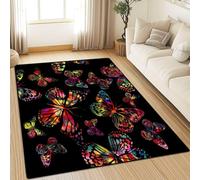 Tapis Salon Papillon Animal Coloré Tapis Chambre Enfant 3D Imprimé Flanelle Tapis Moquette Décoratif De Style Moderne pour Salon Chambre À Coucher 60 X 90 Cm - avec Support en Caoutcho -719330425477