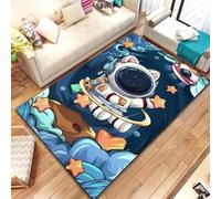 Tapis Salon Planète Astronaute De L'Espace Dessin Animé 80 X 120 Cm 3D Imprimé Poils Courts Doux Antidérapant Tapis Facile D'Entretien Salon Chambre Canapé Cuisine Balcon Tapis De Yoga Décor -6P5N0O2O