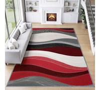 Tapis Salon Poil Ras 100 x 160 cm Ruban Vagues Tapis, Abstrait Descente de lit Chambre Doux Antidérapant Lavable Carpette Salon Moderne Paillasson Décoratif Sol Intérieur pour Salon Chambre