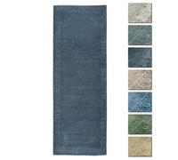 Tapis Salon Poils Courts Bleu 80x195 cm - Kelim Tapis Berbere Lavable - TESSO LIVING - Vintage - Intérieur