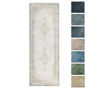 Tapis Salon Poils Courts Sable 80x290 cm - Kelim Tapis Berbere Lavable - Vintage - TESSO LIVING