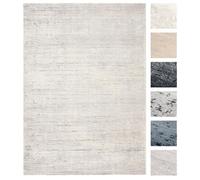 Tapis Salon Poils Courts - TESSO LIVING - Gris Clair - Moderne - Extra Doux