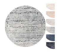 Tapis Salon Ronde Gris Foncé 155 cm - TESSO LIVING - Moderne - Poils Courts - Intérieur