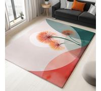 Tapis Salon Rose pour Lavable, Doux À Poils Courts Tapis Abstrait Élégant Pissenlit Antidérapant pour Chambre Cuisine Salle De Bains Hôtel Restaurant, 160 x 230 cm
