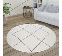 Paco Home Tapis Salon Scandinave Motif Diamant Moderne Blanc Différents Designs Tailles, Dimension:120x170 cm, Couleur:Blanc 3