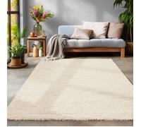 Tapis Salon épais shaggy Uni couleurs, rectangulaire, rond, ivoire, 160 x 230 cm