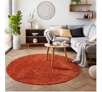 Tapis Salon Shaggy - Marion - Terra - 200 cm Rond Ø - 100% Polypropylène - SIMPEX