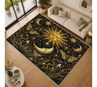 Tapis Salon Soleil et de Lune 150x210cm Lavable en Machine Antidérapant