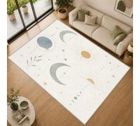 Tapis Salon Soleil et de Lune 180x270cm Lavable en Machine Antidérapant