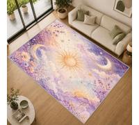 Tapis Salon Soleil et de Lune 200x300cm Lavable en Machine Antidérapant