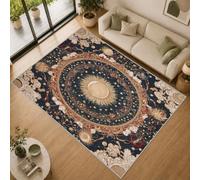 Tapis Salon Soleil et de Lune 200x300cm Lavable en Machine Antidérapant
