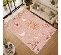 Tapis Salon Soleil et de Lune Boho 200x300 Lavable en Machine Antidérapant
