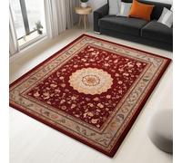 Tapis Salon Style Rétro Tapis Antidérapan Imprimé Géométrique Fleurs Mandalas, Ne perd Pas Ses Poils Lavable en Machine pour Chambre à Coucher Salle à Manger Bureau 60 x 90 cm