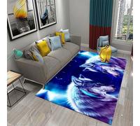 Tapis Salon Tapis Enfants Ado Chambre Tapis Anti-Dérapant Super Loup Animal Sauvage 3D Bébé Tapis Game Tapis De Yoga Rug 120 X 160 Cm - Nettoyage Facile ，avec Support en Caoutchouc -9N8E0W2L1Y6