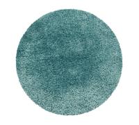 Tapis Salon, Tapis Uni Shaggy Moelleux, Chambre, Doux à Poils Longs, Tapis Bleu, Tapis 120 cm Rond