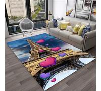 Tapis Salon Tapis Vue De La Tour Eiffel À Paris, Francemoderne Chambre Tapis Poil Courts Conception Abstraite Doux Chambre Moquette pour Entretien Facile - Grand Tapis 80 X 160 Cm / 31.49" X -9W6C3N9