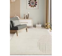 the carpet Rio - Tapis Salon Moderne et Doux avec Un Dos antidérapant et Une Apparence en 3D, Surface Moelleuse, Facile à Entretenir et résistant, crème, 120 x 160 cm