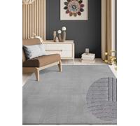 the carpet Rio - Tapis Salon Moderne et Doux avec Un Dos antidérapant et Une Apparence en 3D, Surface Moelleuse, Facile à Entretenir et résistant, Gris, 80 x 150 cm