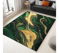 Tapis Salon Vert 80x150cm, Tourbillon Liquide marbre Fantastique, Tapis Antidérapant à Poils Courts, Tapis Laine Super Doux, Facile à Entretenir Lavable en Machine pour Bureau à Domicile