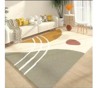Tapis Salon Vert Beige Jaune Tapis Chambre Antidérapant Soft Tapis de Salon Tapis de Chambre Filles Enfants Couloir Décor Tapis de Sol Lavable Tapis(150x200cm)