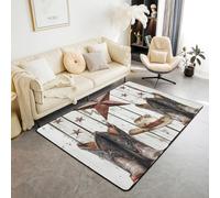 Tapis Salon Western Texas Star Tapis Chambre Rustique Ferme Tapis Sol 150x200 Retro Cowboy Horseshoe Tapis de Salon pour Les Enfants Adolescents Adultes Porte en Bois de Campagne pour Chambre Salon