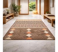 Tapis Salon XXL Motif Géométrique Moderne Marron Orange, Brun, 150 x 200 cm | Adapté aux grandes pièces à vivre, idéal salon, chambre, salle à manger ou bureau