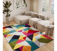 Tapis Salsa Tapis Cheveux Courts Chambre Ado Bureau Moderne Abstrait Géométrique Multicolore Moderne Facile à Entretenir 80 x 150 cm