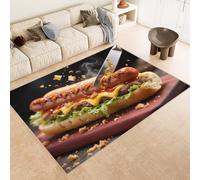 Tapis Sandwichs Enfant 60x90 cm Imitation Cachemire Tapis Nourriture 3D Imprimé Motif Fond Silencieux Lavable Nettoyage Sec ou Humide pour Couloir Spacieux Descente de Lit Moquette Chambre Rug