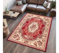 Tapis Séjour Chambre à coucher Tapis à poils courts Design classique Ornement Médaillon Fleurs Motif Rouge Crème Beige Chambre d'amis OEKOTEX 80 x 150 cm