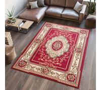 Tapis Séjour Chambre à coucher Tapis à poils courts Design classique Ornement Médaillon Fleurs Motif Rouge Crème Chambre d'amis OEKOTEX 250 x 300 cm