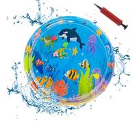 Tapis sensoriel aquatique pour chats, tapis de jeu aquatique sensoriel pour chats - Tapis de jeu d'eau gonflable d'été pour chats - Un capteur d'eau épais avec une variété d'éléments marins améliore l