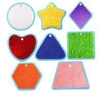 Tapis sensoriels pour bébés, paquet de 8 tuiles sensorielles texturées avec différentes formes, tapis de jeu tactiles pour l'exploration et l'apprentissage des enfants, pour enfants
