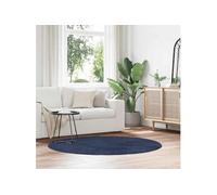 Tapis shaggy à poils longs bleu marine 160x160 cm polyester, tapis, tapis de chambre, tapis moderne, tapis de salon, 4102915
