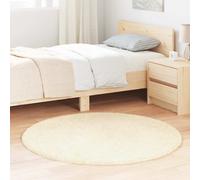 Tapis shaggy à poils longs crème 120x120 cm polyester tapis vidaXL