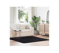 vidaXL Tapis Shaggy à poils longs – Polyester – Noir – 160x160 cm – Carré