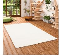 Tapis Shaggy à poils longs - PERGAMON - Aloha - Blanc - 60x110 cm