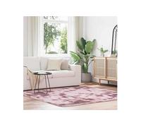 vidaXL Tapis Shaggy à Poils Longs Rose poudré 200x200 cm Polyester, Tapis, Tapis de Chambre, Tapis Moderne, Tapis de Salon, Tapis Moelleux