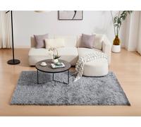 Tapis shaggy à poils longs ultra doux - 160 x 230 cm - Gris - DOLCE