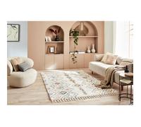 Tapis shaggy Delya - Crème - Motif ethnique - 100% polypropylène - 120 x 170 cm - Intérieur - NAZAR