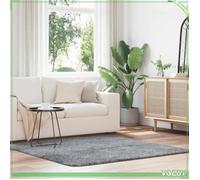 Tapis Shaggy - FAF EISY - NAVARRA - gris clair - 160x160 cm - anti-dérapant