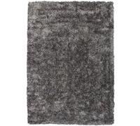 Tapis Shaggy Fait Main "Diamond" Gris Blanc 80 x 150 cm Gris G