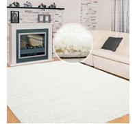 Tapis Shaggy Flokati poil long uni moelleux et doux pour le salon Couleur: Crème Taille: 60 x 110 cm