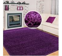 Tapis Shaggy Flokati poil long uni moelleux et doux pour le salon Couleur: Lilas Taille: 200 x 290 cm