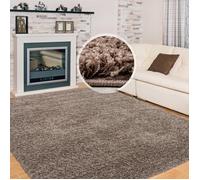 Tapis Shaggy Flokati poil long uni moelleux et doux pour le salon Couleur: Moka Taille: 60 x 110 cm