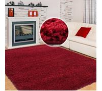 Tapis Shaggy Flokati poil long uni moelleux et doux pour le salon Couleur: Rouge Taille: 80 x 150 cm