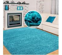Tapis Shaggy Flokati poil long uni moelleux et doux pour le salon Couleur: Turquoise Taille: 200 x 290 cm